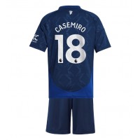 Camisa de Futebol Manchester United Casemiro #18 Equipamento Secundário Infantil 2024-25 Manga Curta (+ Calças curtas)